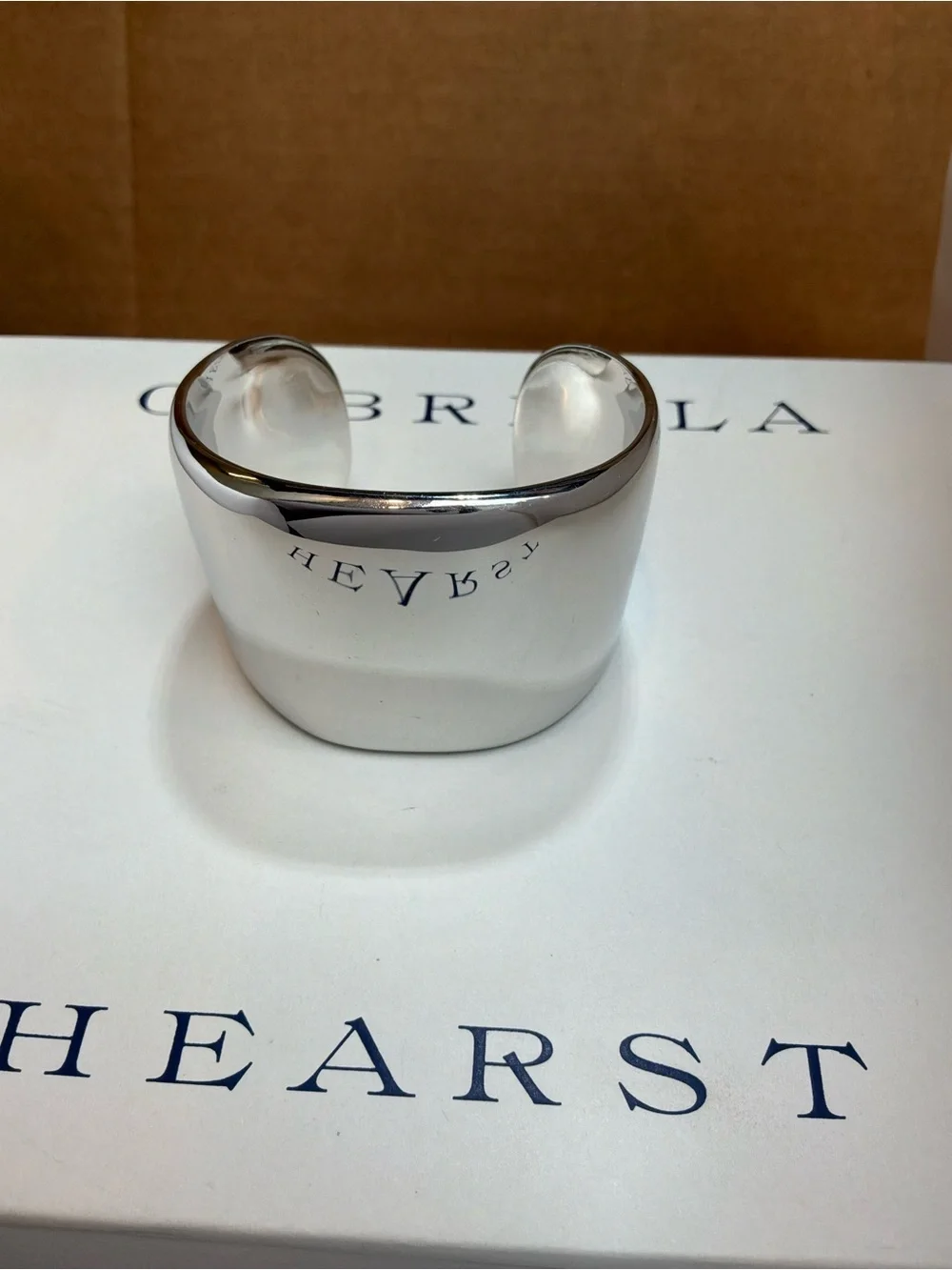 NIB Gabriela Hearst Polished Silver Wide Cuff Bangle AG925 Solid Silver